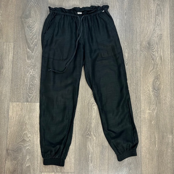 Aritzia Wilfred Woven Pants Drawstring Jogger Trouser Gauzy Black Size Small - Picture 3 of 9